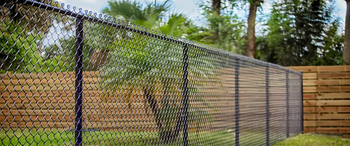 Black chain link fencing