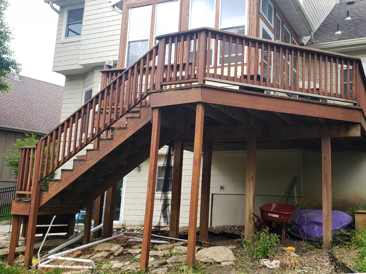 A deck building in Overland Park before its upgrade